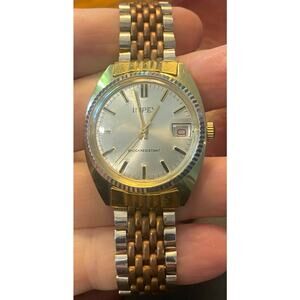 Men's 40mm Two Tone Presidential Style Impex Watch, Magnifier Date, Screw Back